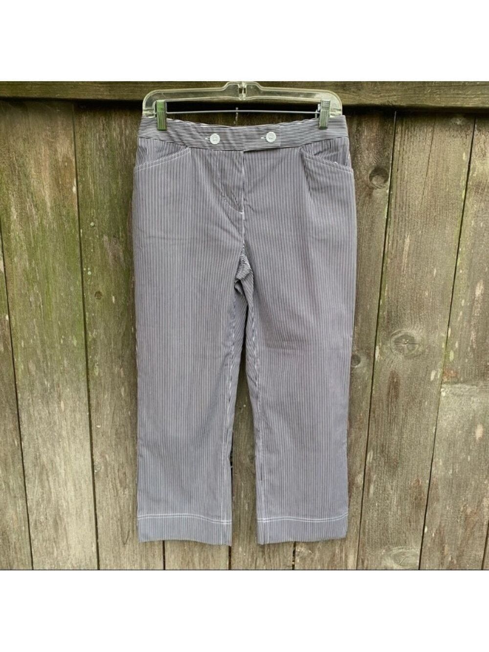 JONES NEW YORK sport stretch striped crop ankle pants spring summer preppy